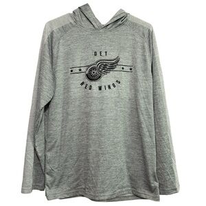 Majestic Detroit Red Wings Lightweight Long Sleeve Hooded Top Men’s Size Medium